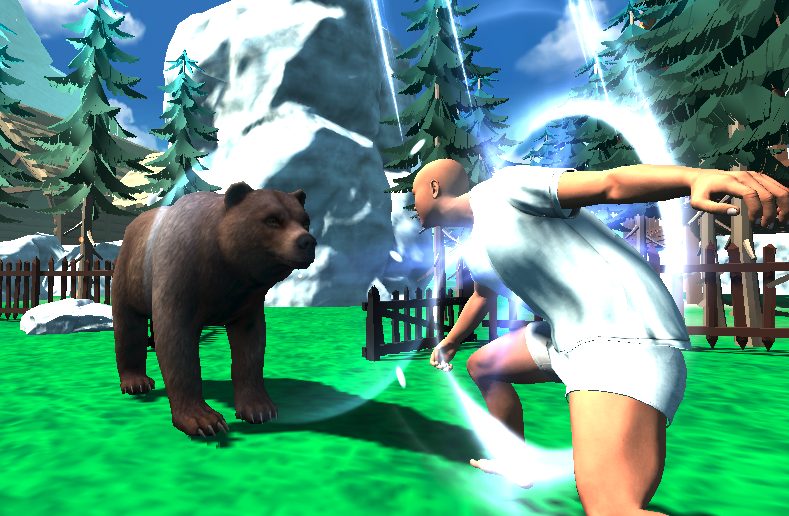 クマvs人間の対戦シーン